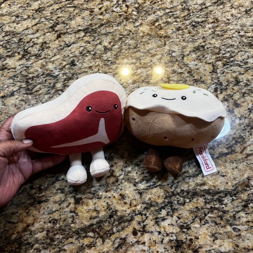 Frankford Steak and Baked Potato‎ Plush Set Foodie Stuffed Animal Toys 2pc